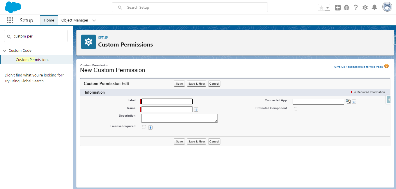 Custom permission