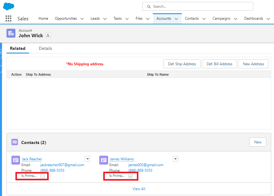 Primary Contact promotion from Salesforce to Sage 300