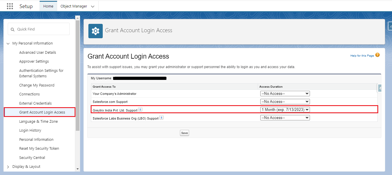 Grant Login Access