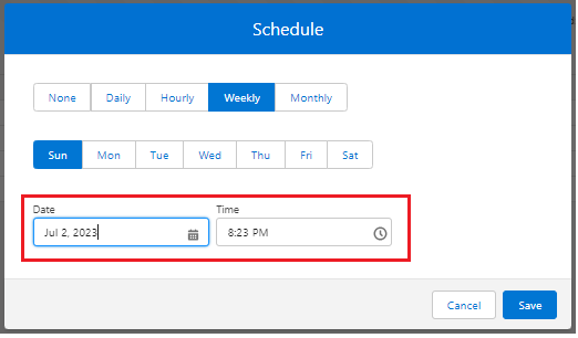 Bulk Posting Scheduler Window