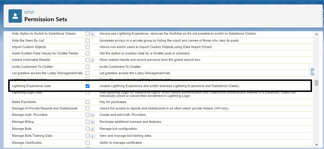 Assigning the Permission Set