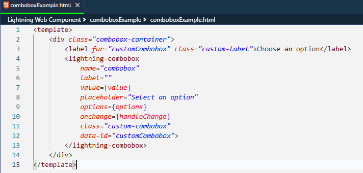 Combo-box Label HTML Code