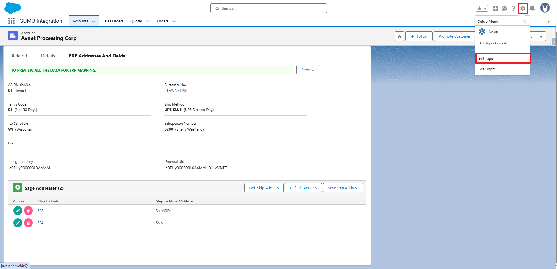 ERP Addresses and Fields