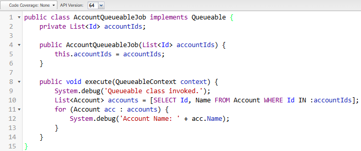 Queueable Class