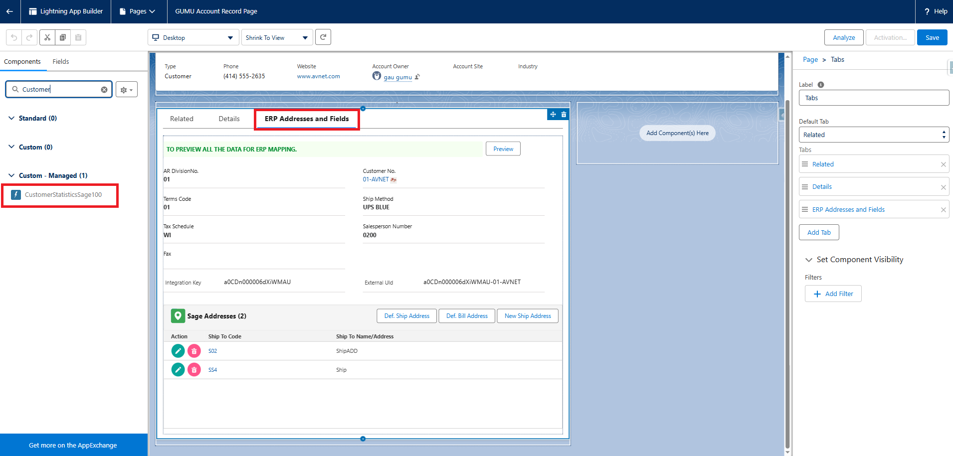 Lightning App Builder Screen
