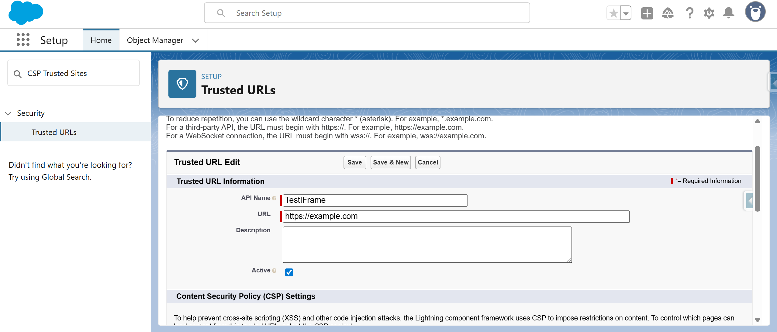 Add Trusted URL