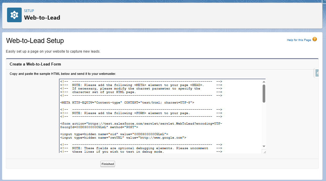 Generated HTML Code