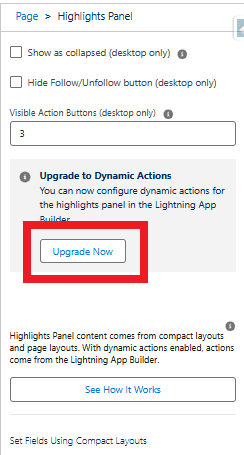 Upgrade to Dynamic Actions