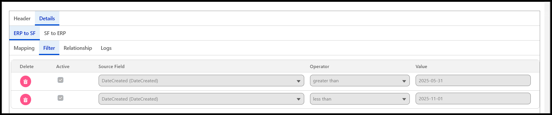 Start Date and End Date