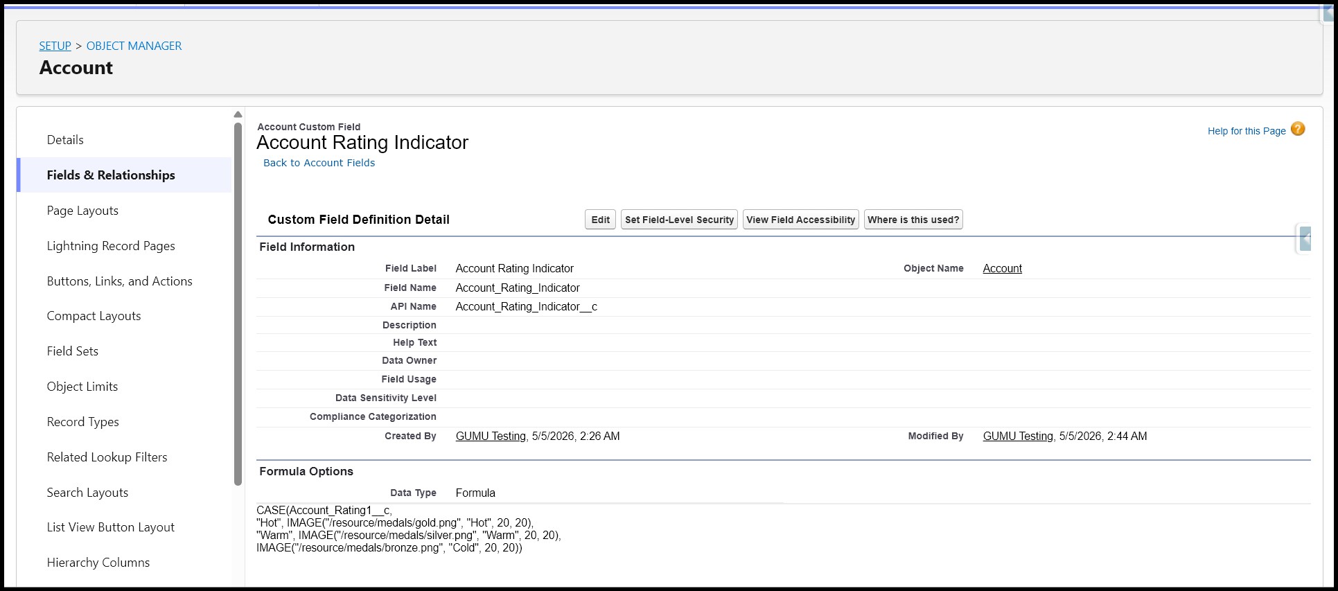 Account Rating Indicator Formula Field