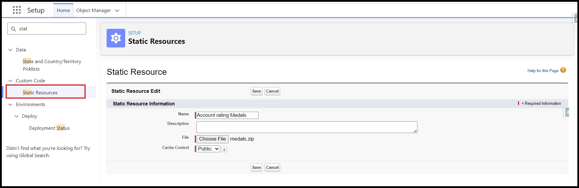 Static Resource file