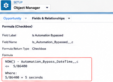 Is Automation Bypassed: Field Creation