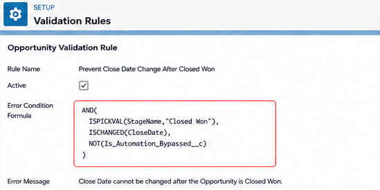Validation Rule Updation