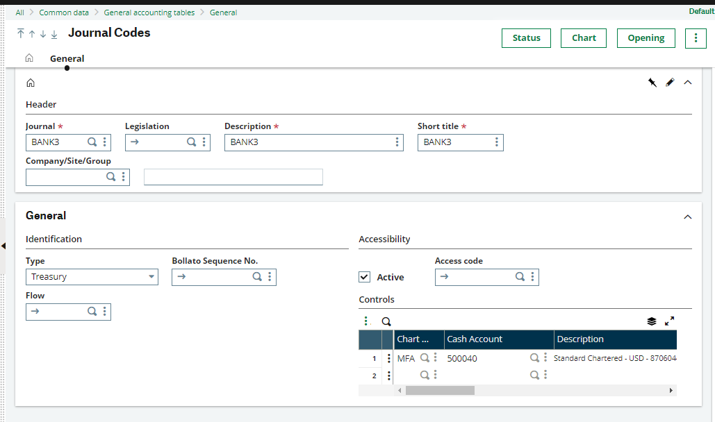 How to set up the default currency for a bank account in Sage X3
