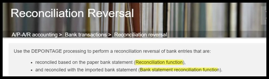 Reversing the Bank Reconciliation in Sage X3 Image 2