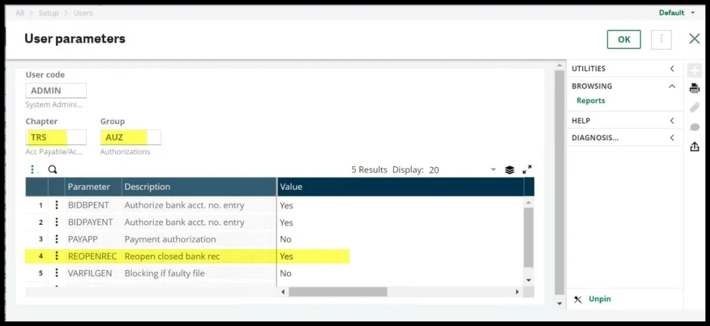 Reversing the Bank Reconciliation in Sage X3 Image 3