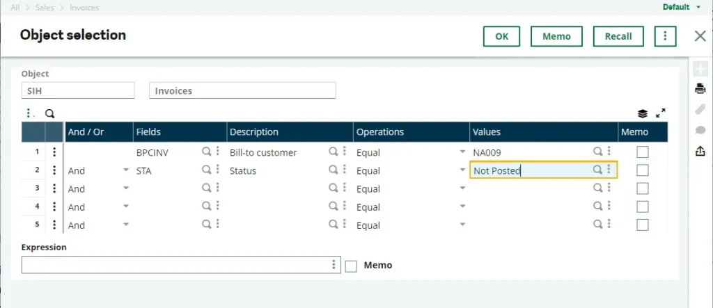 how to filter out the left list in sage x3 image-7