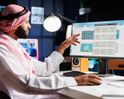 muslim-guy-checking-charts-data